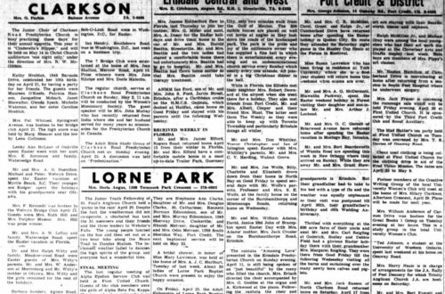 Social notices in the newspaper