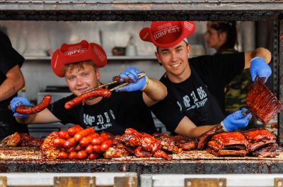 Mississauga, On - July 16: The Mississauga Rotary Ribfest prepares your taste buds for a mouth-watering experience that will tantalize your senses. This three-day extravaganza promises endless fun for the entire family and live performances on July 16th, 2023 at the Erin Mills Town Centre in Mississauga, Ontario, Canada (Photo by Adam Pulicicchio Photography)